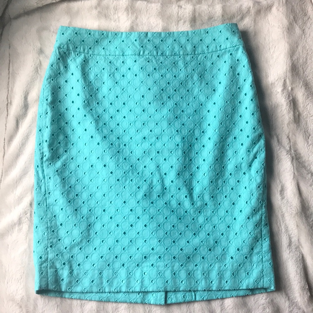 Ann Taylor eyelet pencil skirt